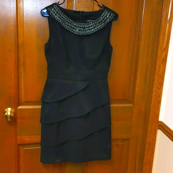 blue dress for baby girl Black Embellished Knit Gown | Monroe Dress